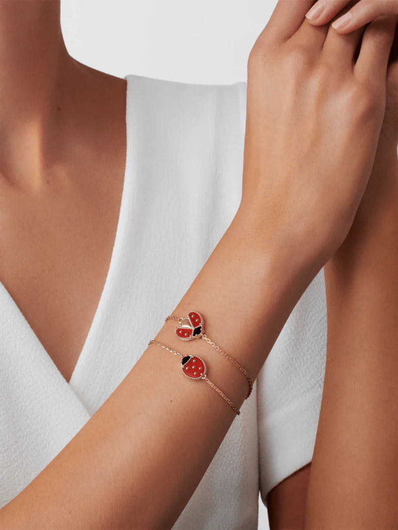 Pulseira Lucky Spring Joaninha Com Asas Abertas